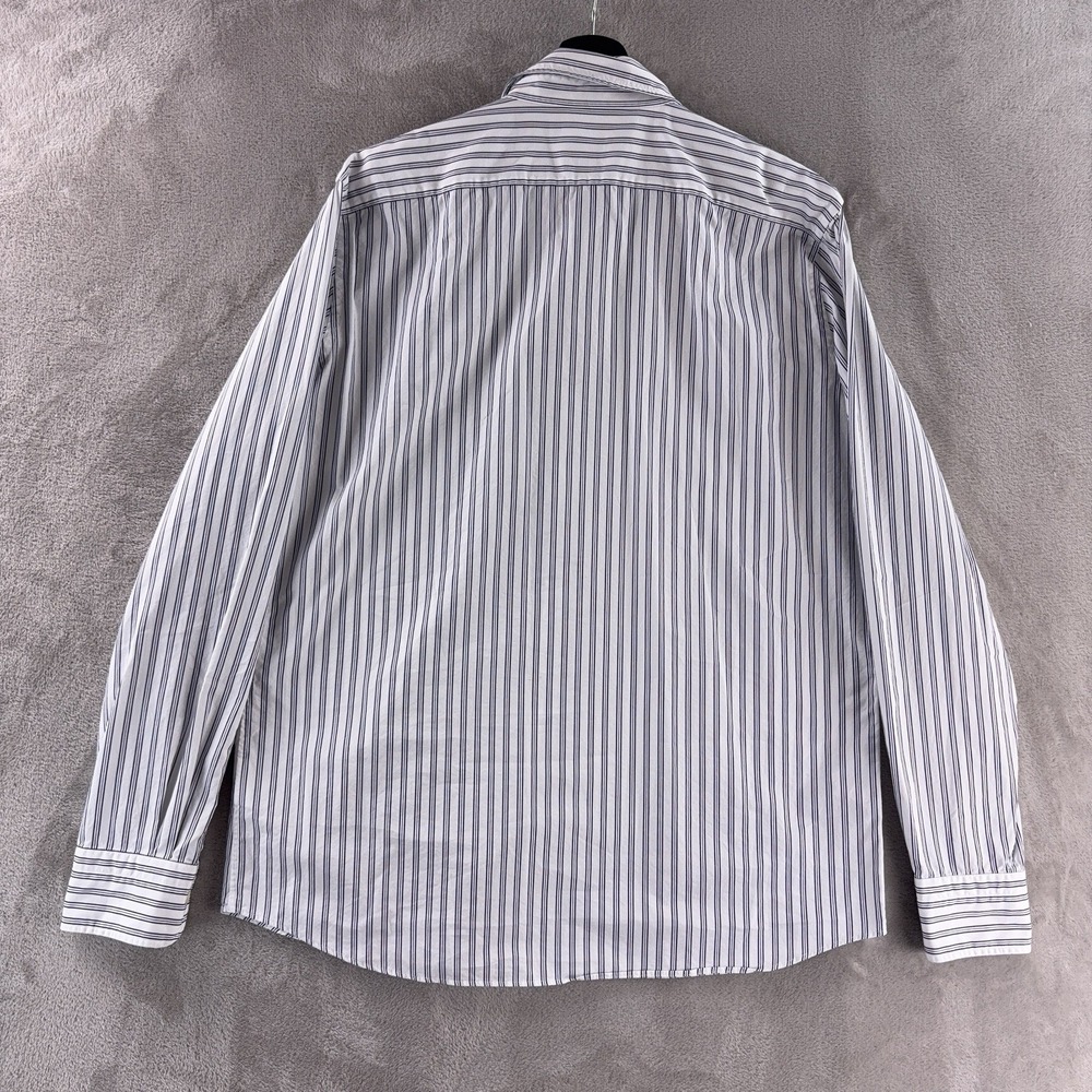 SuitSupply Button Down Shirt Mens Size 43/44 Blue White Stripe Slim Fit Dress - Picture 3 of 4